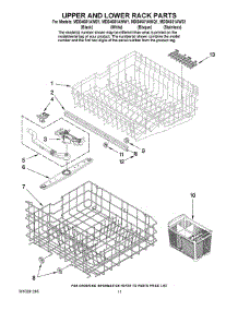 09 - Upper And Lower Rack Parts parts for Maytag Dishwasher MDB4651AWB1 from AppliancePartsPros.com