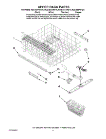 10 - Upper Rack Parts parts for Maytag Dishwasher MDB7851AWB10 from AppliancePartsPros.com