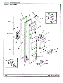 02 - Freezer Door parts for Admiral Refrigerator GDNS20M92 / CP10A from AppliancePartsPros.com