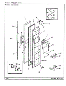 02 - Freezer Door parts for Admiral Refrigerator GDNS22M92 / CP33A from AppliancePartsPros.com
