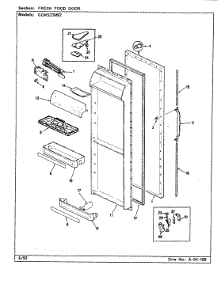 04 - Fresh Food Door parts for Admiral Refrigerator GDNS22M92 / CP33A from AppliancePartsPros.com