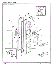02 - Freezer Door parts for Admiral Refrigerator GDNS24V92 / CP83A from AppliancePartsPros.com