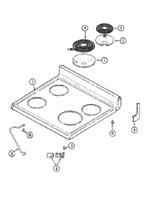 05 - Top Assembly parts for Admiral Range GM3510PRW from AppliancePartsPros.com