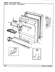 03 - Fresh Food Door parts for Admiral Refrigerator GNT15M42L / BF03C from AppliancePartsPros.com