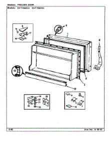 02 - Freezer Door parts for Admiral Refrigerator GNT15M4XA / CF08A from AppliancePartsPros.com