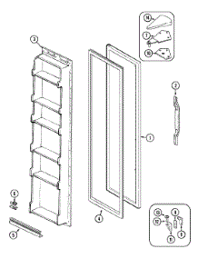 02 - Freezer Door parts for Admiral Refrigerator GS20A83V from AppliancePartsPros.com
