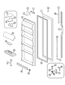 04 - Fresh Food Door parts for Admiral Refrigerator GS20A8D3V from AppliancePartsPros.com