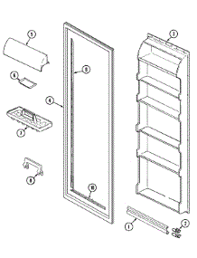 05 - Fresh Food Inner Door parts for Admiral Refrigerator GS20C6D3EV from AppliancePartsPros.com