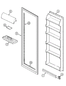 05 - Fresh Food Inner Door parts for Admiral Refrigerator GS20C6N3EV from AppliancePartsPros.com