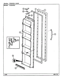 02 - Freezer Door parts for Admiral Refrigerator GS20X83V / DP05A from AppliancePartsPros.com