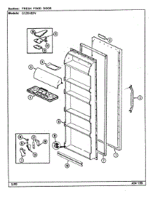 04 - Fresh Food Door parts for Admiral Refrigerator GS20X83V / DP05A from AppliancePartsPros.com