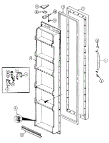 02 - Freezer Door parts for Admiral Refrigerator GS20X83V / DP07A from AppliancePartsPros.com