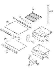 09 - Shelves & Accessories (Bisque) parts for Admiral Refrigerator GS2112PXDQ from AppliancePartsPros.com