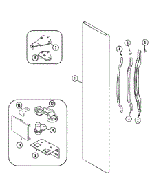 05 - Freezer Outer Door parts for Maytag Refrigerator GS2121NEDW from AppliancePartsPros.com