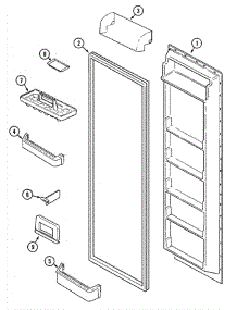 08 - Fresh Food Inner Door (Gs2126padb) parts for Admiral Refrigerator GS2126PADB from AppliancePartsPros.com