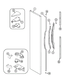 05 - Freezer Outer Door parts for Admiral Refrigerator GS2314PXDW from AppliancePartsPros.com