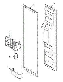 05 - Freezer Inner Door parts for Admiral Refrigerator GS2327GEHW from AppliancePartsPros.com