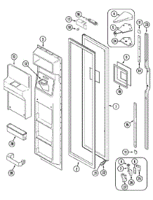 02 - Freezer Door parts for Admiral Refrigerator GS24X8D3A / DP84A from AppliancePartsPros.com