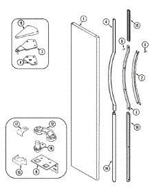 05 - Freezer Outer Door parts for Admiral Refrigerator GS2517PXDW from AppliancePartsPros.com