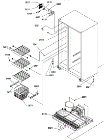 05 - Fz Shelves & Light parts for Amana Refrigerator GSGD21BL / P1193905W L from AppliancePartsPros.com