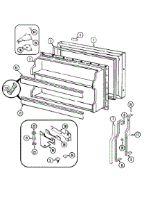 02 - Freezer Door parts for Admiral Refrigerator GT15A43A from AppliancePartsPros.com