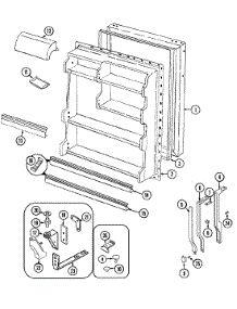 04 - Fresh Food Door parts for Admiral Refrigerator GT15A4XA from AppliancePartsPros.com