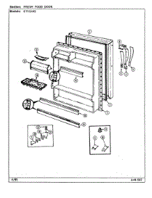 04 - Fresh Food Door parts for Admiral Refrigerator GT15X43 / DF02A from AppliancePartsPros.com