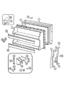 02 - Freezer Door parts for Admiral Refrigerator GT17A43A from AppliancePartsPros.com