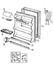 04 - Fresh Food Door parts for Admiral Refrigerator GT17X93V / DF25A from AppliancePartsPros.com