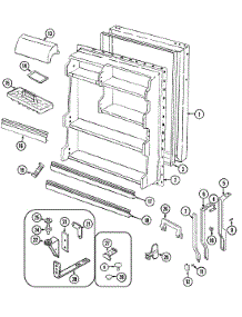04 - Fresh Food Door parts for Admiral Refrigerator GT19A93A from AppliancePartsPros.com
