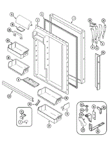 05 - Fresh Food Door parts for Admiral Refrigerator GT21X93A / DF84A from AppliancePartsPros.com
