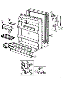 04 - Fresh Food Door parts for Maytag Refrigerator GT23X8A / DF92A from AppliancePartsPros.com