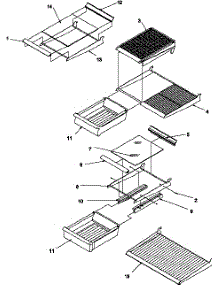 04 - Cabinet Shelving parts for Amana Refrigerator GTW21B2L / P1192904W L from AppliancePartsPros.com
