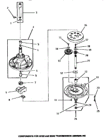 02 - 30123 & 30946 Transmission Assy Compnt parts for Amana Washer HA2010 from AppliancePartsPros.com