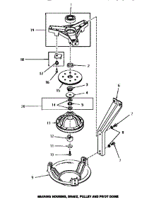 04 - Brg Hsg / Brake / Pulley & Pivot Dome parts for Amana Washer HA2010 from AppliancePartsPros.com