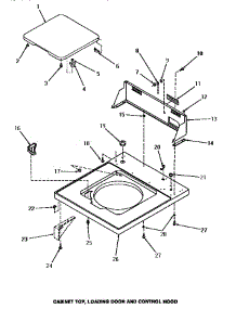05 - Cabinet Top, Loading Door & Control Hood parts for Amana Washer HA2010 from AppliancePartsPros.com