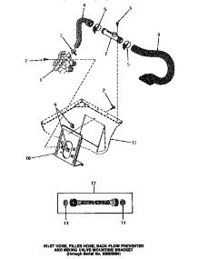 08 - Inlet / Fill Hose / Back Fl Preventer & Brkt parts for Amana Washer HA2010 from AppliancePartsPros.com