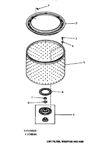 10 - Lint Filter, Washtub & Hub parts for Amana Washer HA2010 from AppliancePartsPros.com