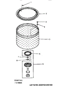 11 - Lint Filter, Washtub & Hub parts for Amana Washer HA2010 from AppliancePartsPros.com