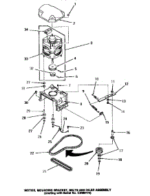 14 - Motor, Mtg Bracket, Belts & Idler Assy parts for Amana Washer HA2010 from AppliancePartsPros.com
