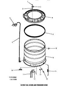 15 - Outer Tub, Cover & Pressure Hose parts for Amana Washer HA2010 from AppliancePartsPros.com
