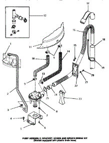 19 - Pump Assy / Brkt / Hoses & Siphon Break Kit parts for Amana Washer HA2010 from AppliancePartsPros.com