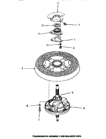 22 - Transmission Assy & Balance Ring parts for Amana Washer HA2010 from AppliancePartsPros.com
