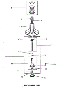 03 - Agitator & Post parts for Amana Washer HA2410 from AppliancePartsPros.com