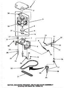 14 - Motor, Mtg Bracket, Belts & Idler Assy parts for Amana Washer HA2410 from AppliancePartsPros.com