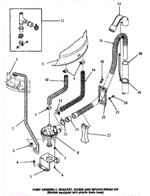 19 - Pump Assy / Brkt / Hoses & Siphon Break Kit parts for Amana Washer HA2410 from AppliancePartsPros.com