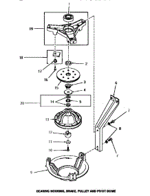04 - Brg Hsg / Brake / Pulley & Pivot Dome parts for Amana Washer HA2411 from AppliancePartsPros.com