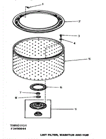 10 - Lint Filter, Washtub & Hub parts for Amana Washer HA2620 from AppliancePartsPros.com