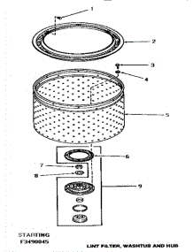 11 - Lint Filter, Washtub & Hub parts for Amana Washer HA2620 from AppliancePartsPros.com
