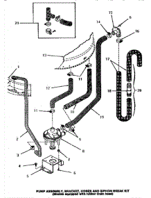 18 - Pump Assy / Brkt / Hoses & Siphon Break Kit parts for Amana Washer HA2620 from AppliancePartsPros.com